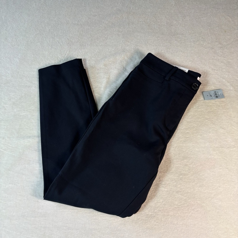 Loft Women's The Sutton Skinny Navy Pants Size 8P NWT‎ Preppy